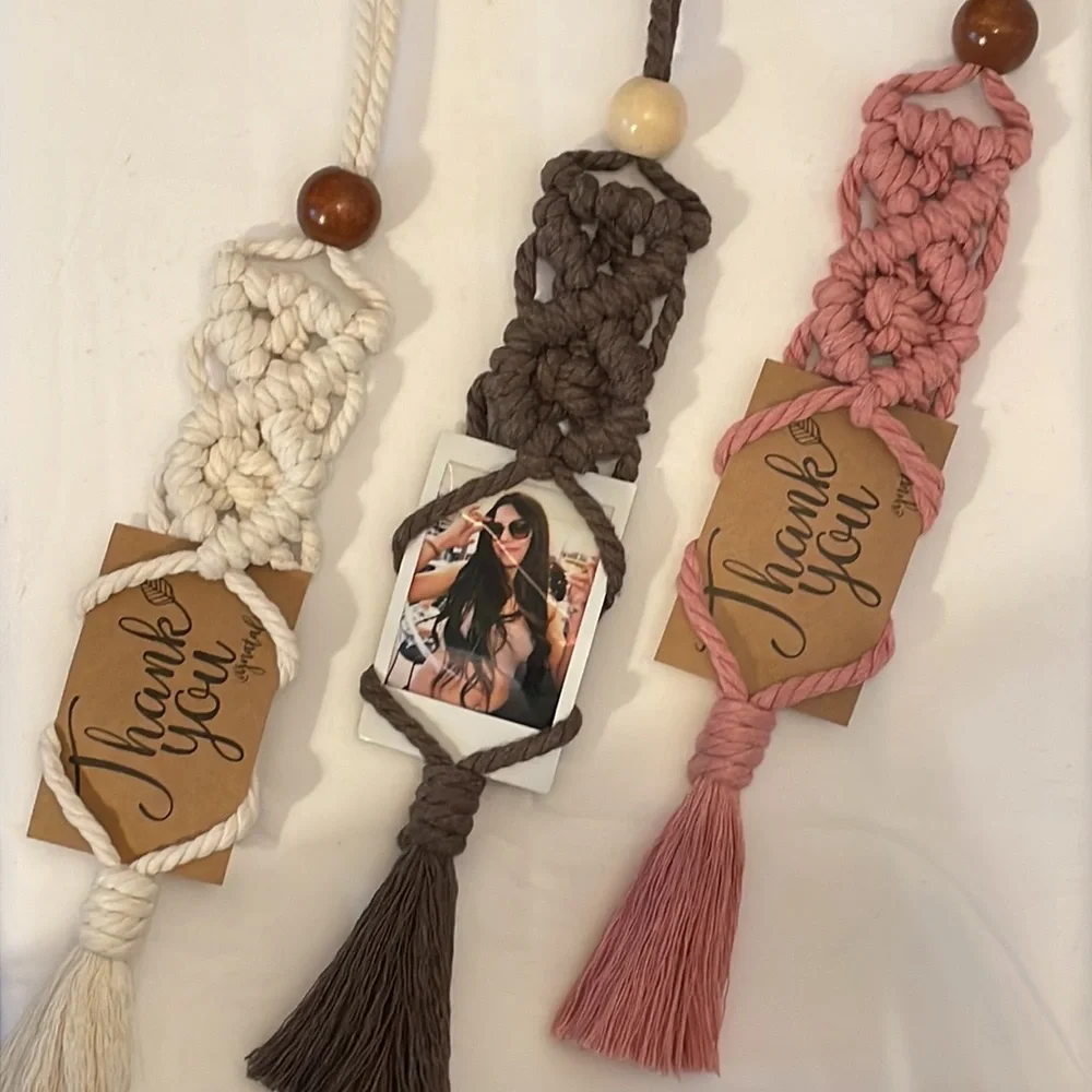 Handmade Macrame Polaroid Photo Hanger - Picture 2 of 3